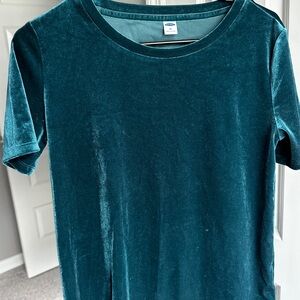 Old Navy Teal Velvet Short Sleeve Tee